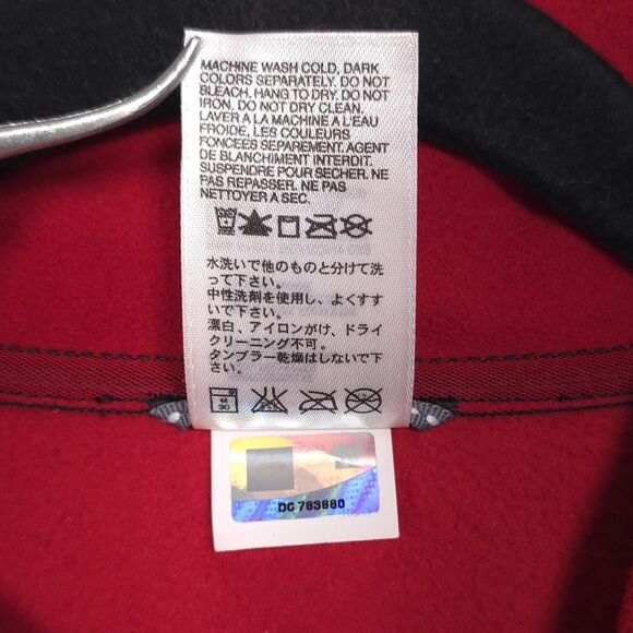 THE NORTH FACE Men’s LARGE TKA 100 Glacier Fleece Pullover Red Black Quarter Zip - Picture 9 of 9